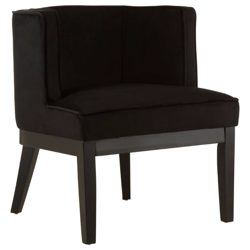 Daxton Black Velvet Curved Back Chair – Sleek Elegance with Comfortable, Supportive Design