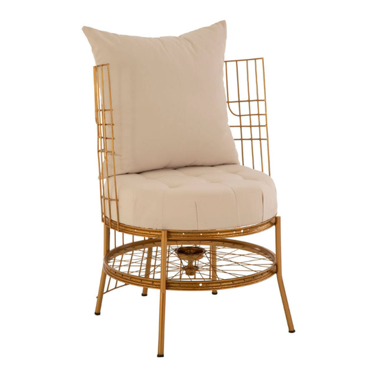 Mantis Gold Finish Chair with Cushion – Luxe Modern Design with Striking Metallic Elegance