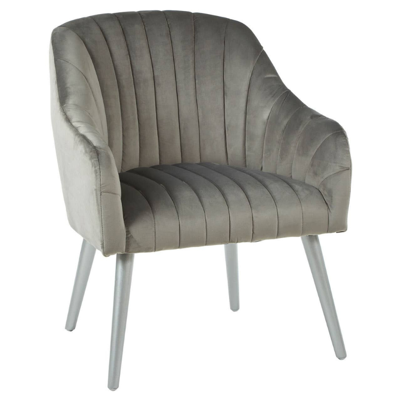 Louxor Grey Fabric Armchair – Modern Comfort with Elegant Neutral Style