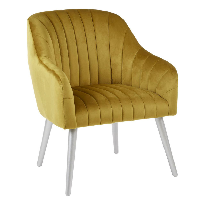 Louxor Mustard Fabric Armchair – Vibrant Contemporary Style with Plush Comfort