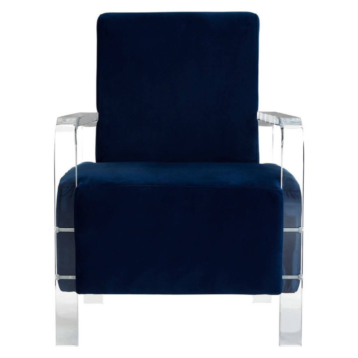 Clarence Navy Blue Velvet Armchair – Rich Luxe Texture with Timeless, Modern Elegance