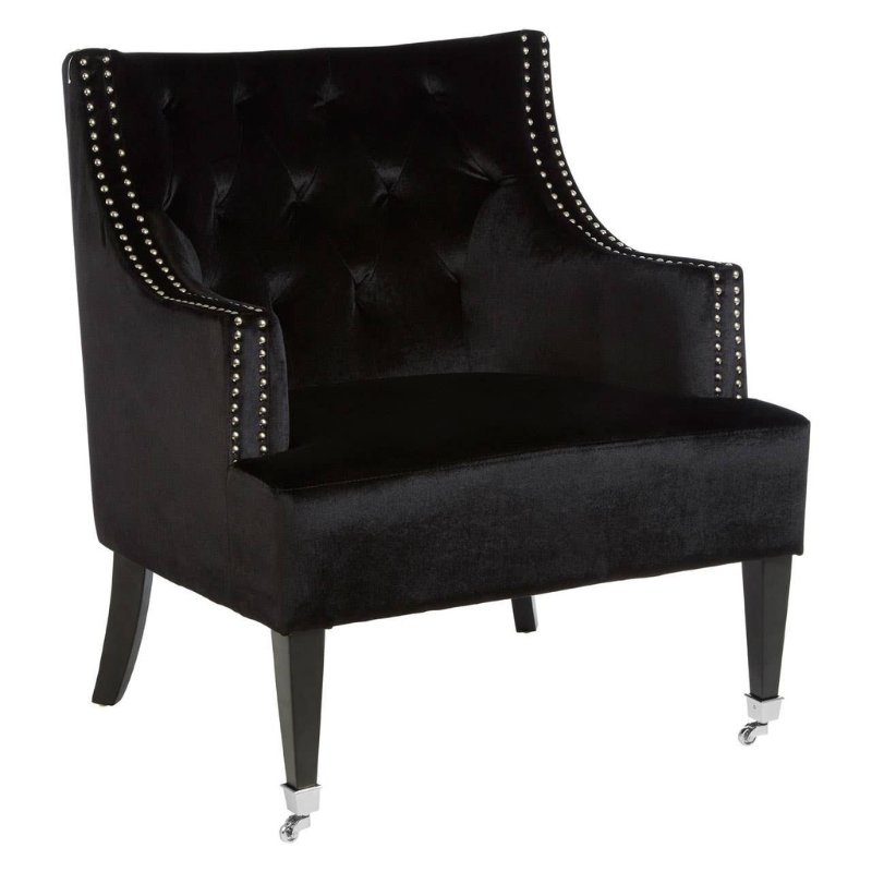 Darlington Black Velvet Armchair – Sophisticated Modern Design with Luxurious Comfort
