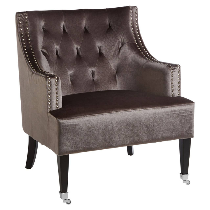 Darlington Grey Velvet Armchair – Modern Elegance with Plush, Inviting Comfort