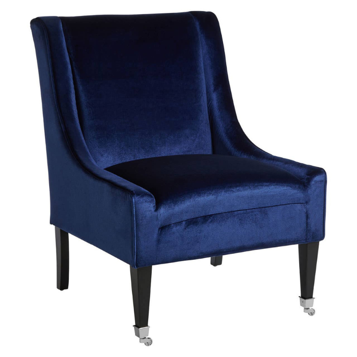 Downton Blue Velvet Chair – Luxurious Comfort with Elegant Modern Design