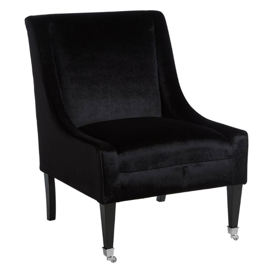 Downton Black Velvet Chair – Sleek Modern Elegance with Plush Comfort