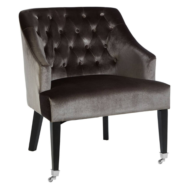 Darwin Grey Velvet Chair – Contemporary Comfort with Elegant, Timeless Style