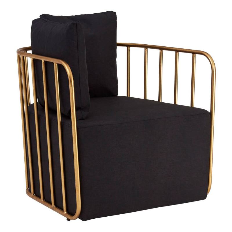 Rosina Black Linen Chair – Modern Textured Elegance with Comfortable, Everyday Design