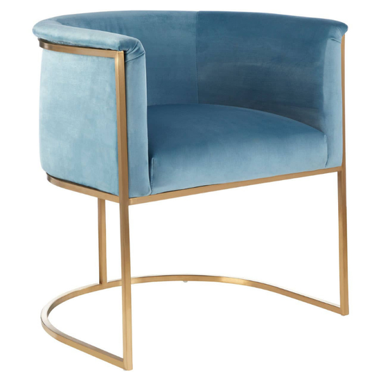 Mias Blue Velvet Chair – Luxurious Modern Style with Plush, Inviting Comfort
