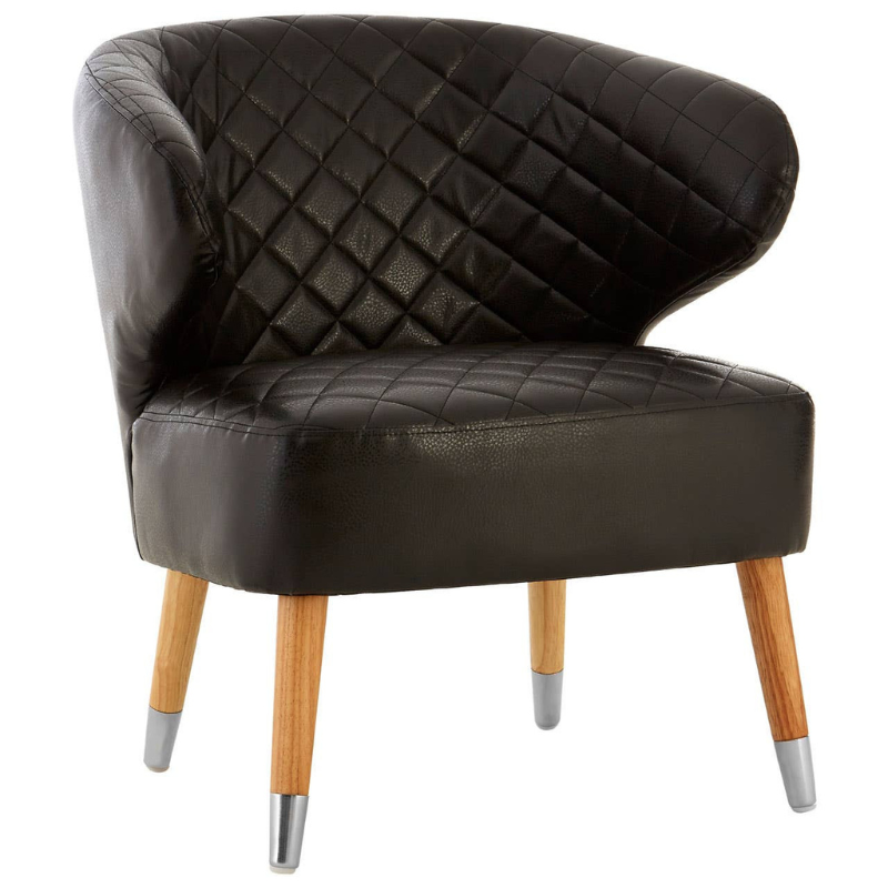 Richy Black Leather Effect Accent Chair – Sleek Contemporary Style with Everyday Comfort