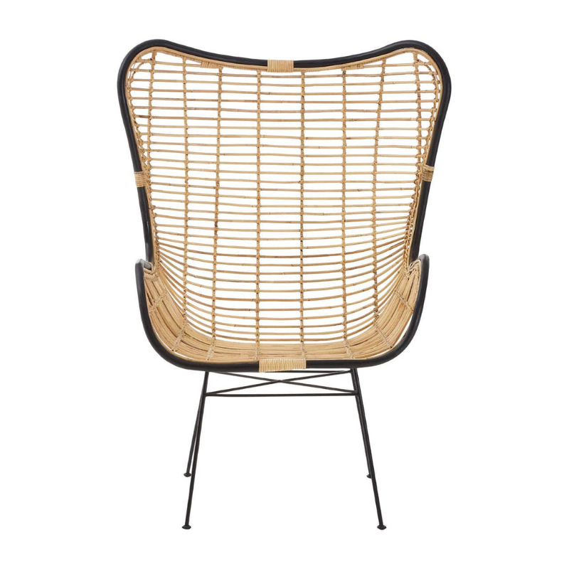 Java Natural Rattan Wingback Chair – Airy Coastal Style with Handcrafted Texture