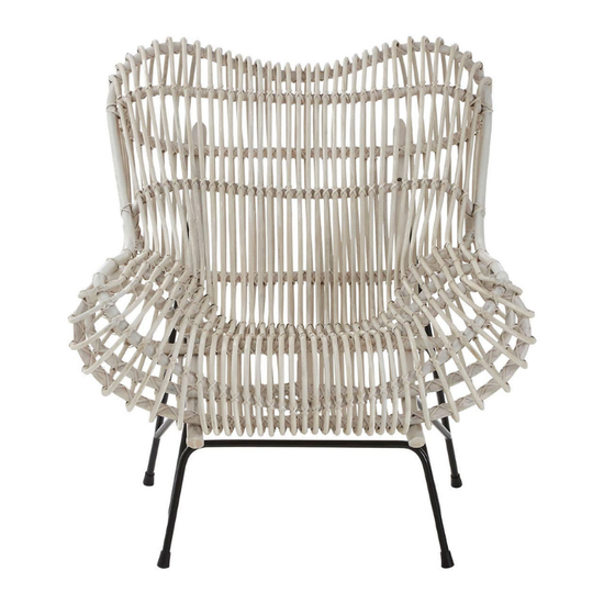 Java White Washed Rattan Curved Chair – Coastal Chic Design with Light, Airy Texture