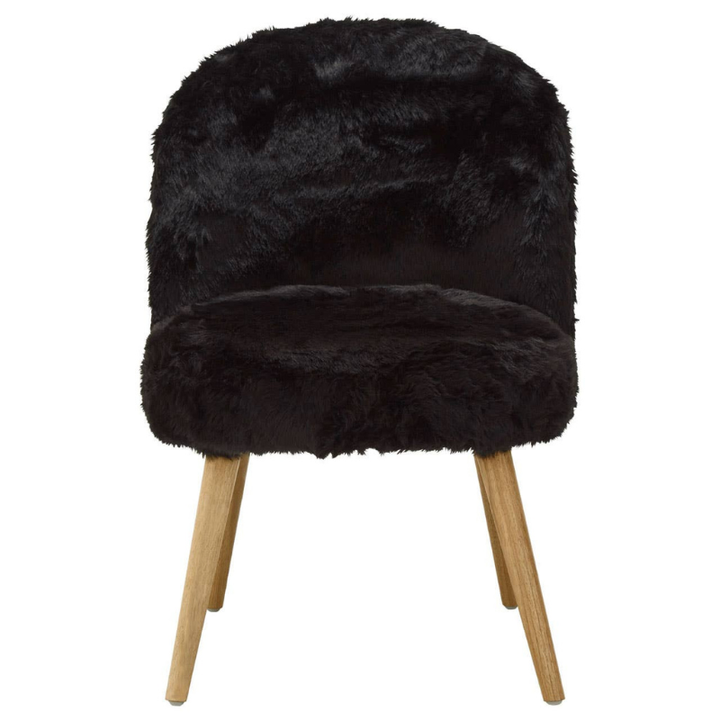Cabaret Black Fur Effect Chair – Bold Glamour with Soft, Luxurious Texture