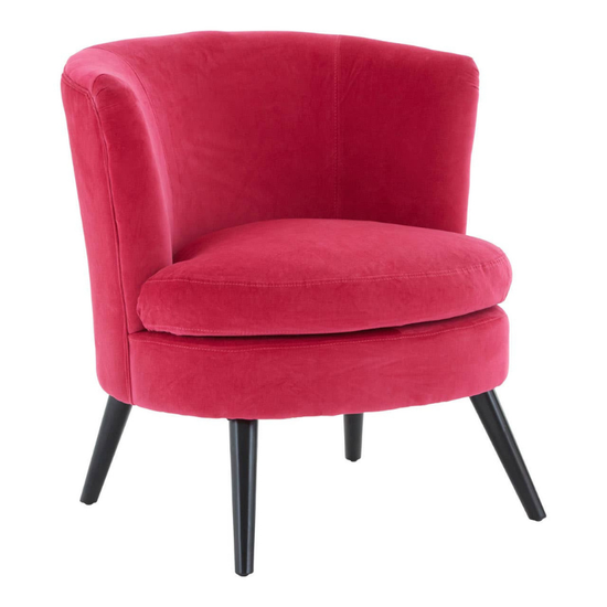 Plush Pink Velvet Round Accent Chair – Soft Curved Design with Luxurious Modern Comfort