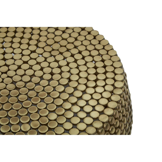 Templar Gold Finish Beaded Coffee Table – Contemporary Design with Luxe Metallic Detail