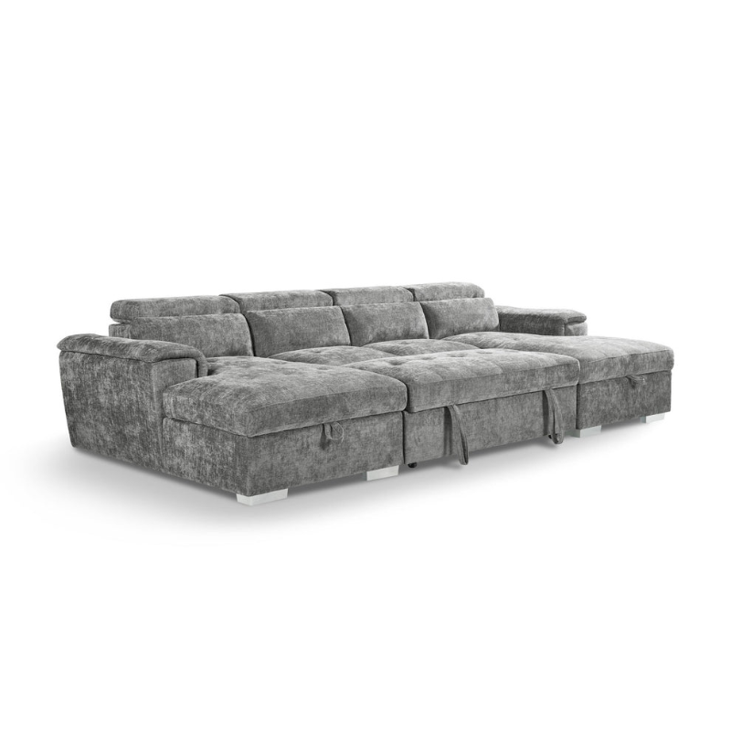 Alaya Sofabed Grey U Shape Corner – Contemporary Comfort with Versatile Functionality