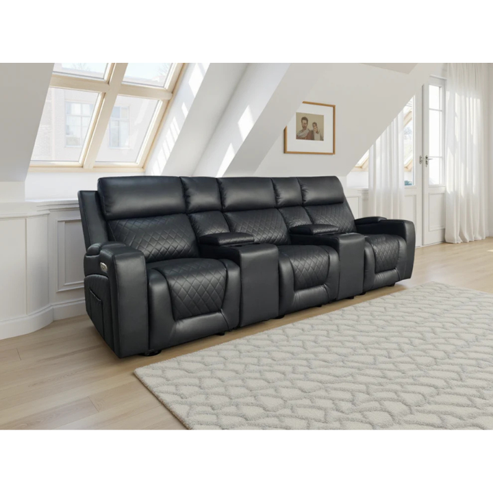 Florence Cinema Sofa Black 3 Seater – Contemporary Comfort with Home Cinema Style