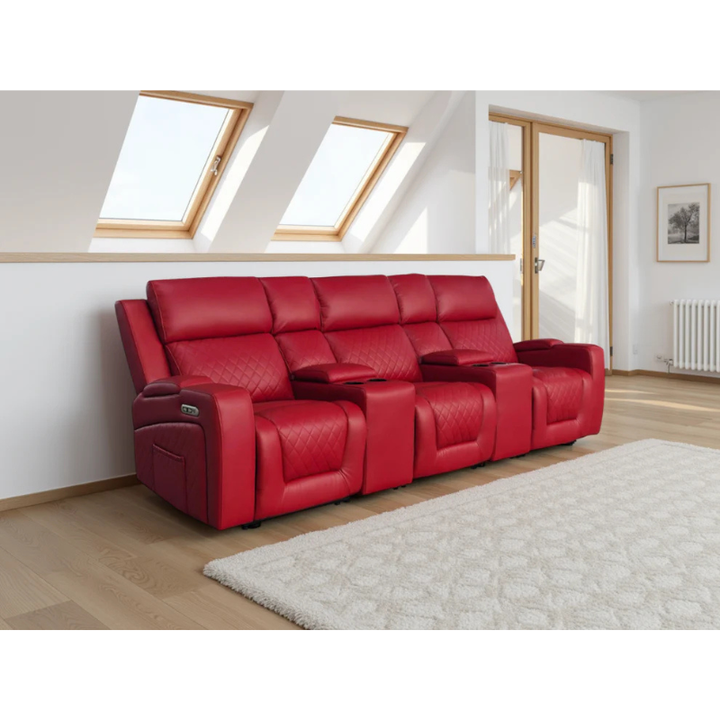 Florence Cinema Sofa Red 3 Seater – Contemporary Comfort with Bold Home Cinema Style