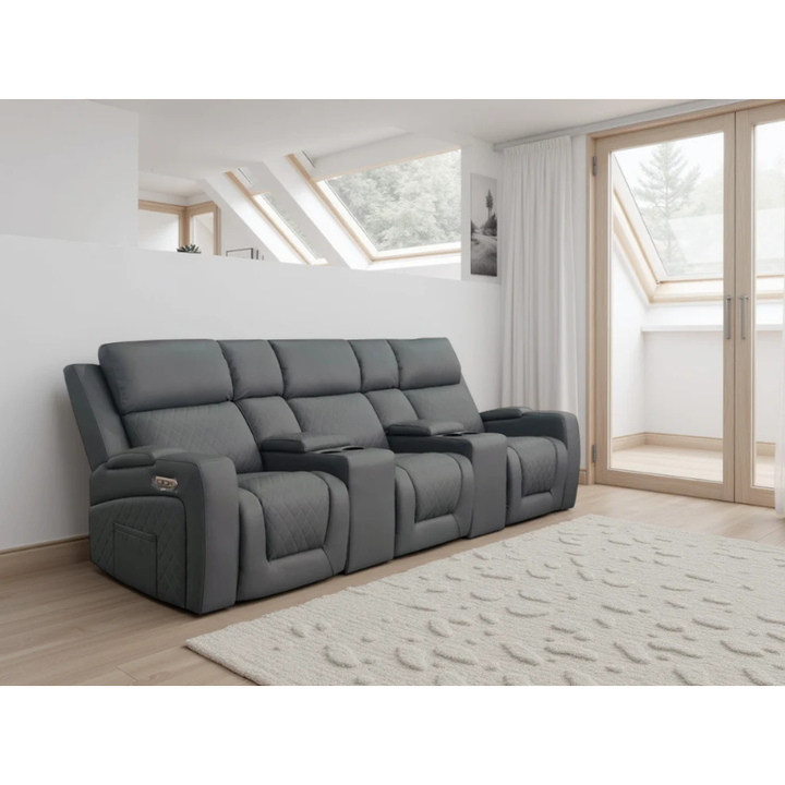 Florence Cinema Sofa Grey 3 Seater – Contemporary Comfort with Home Cinema Style