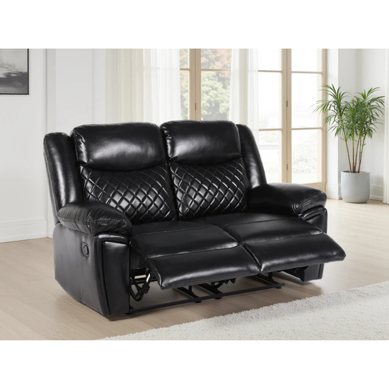 Myra Recliner Sofa Black 2 Seater PU Leather – Contemporary Comfort with Sleek Style