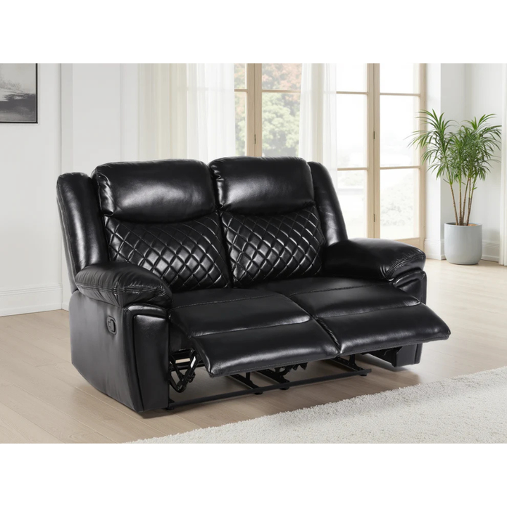 Myra Recliner Sofa Black 2 Seater PU Leather – Contemporary Comfort with Sleek Style