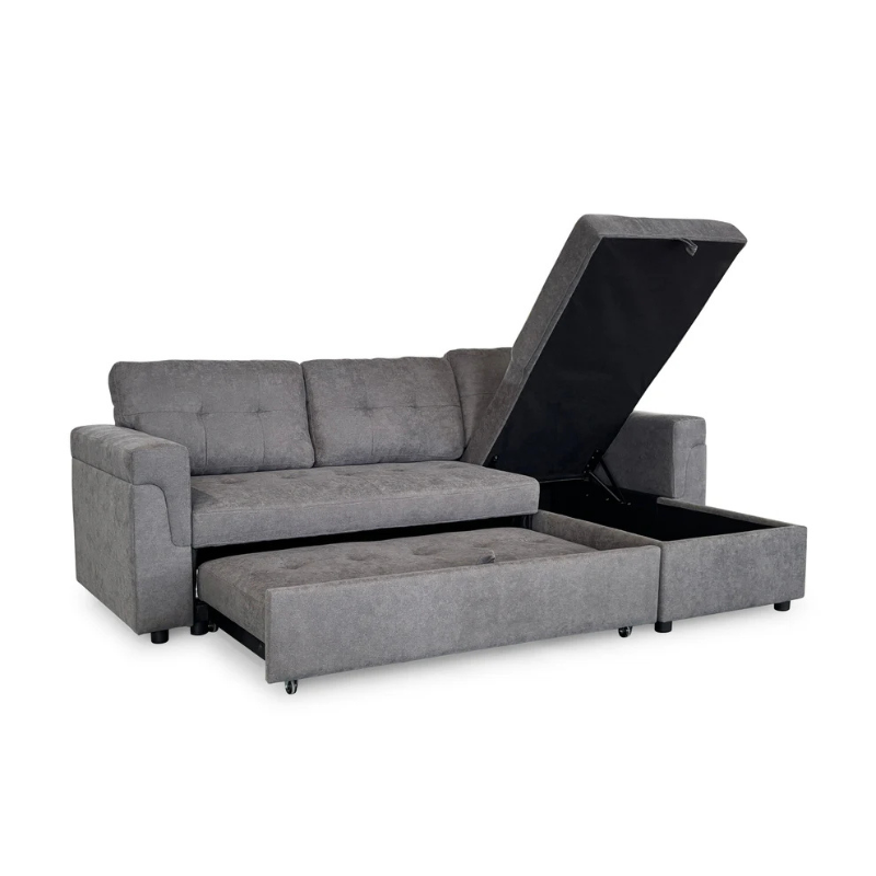 Omniya Sofabed Grey Universal Corner – Contemporary Comfort with Versatile Functionality