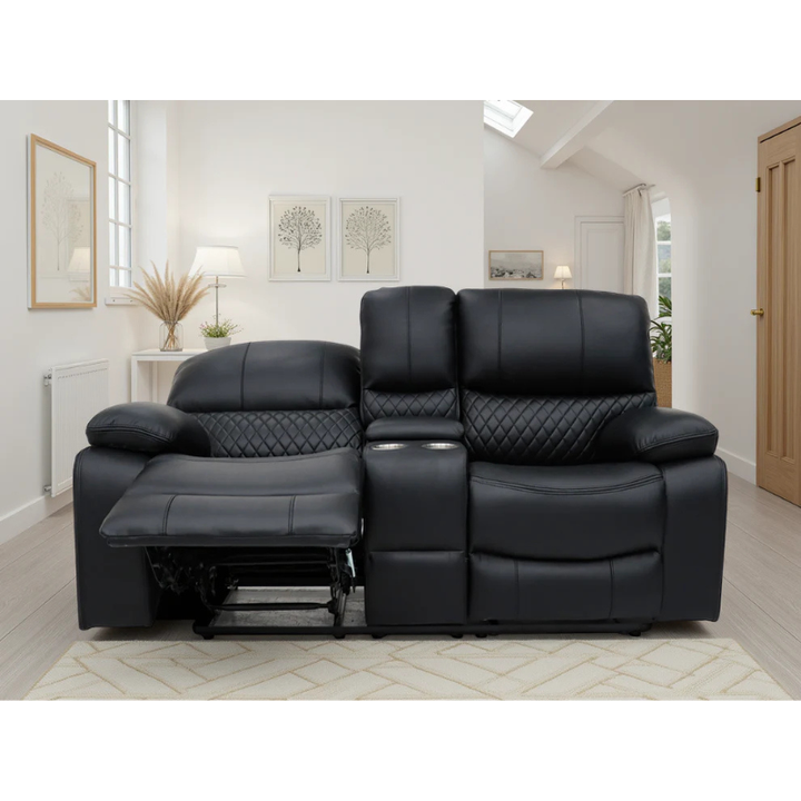 Orla Electric Recliner Sofa Black 2 Seater – Contemporary Comfort with Sleek Style