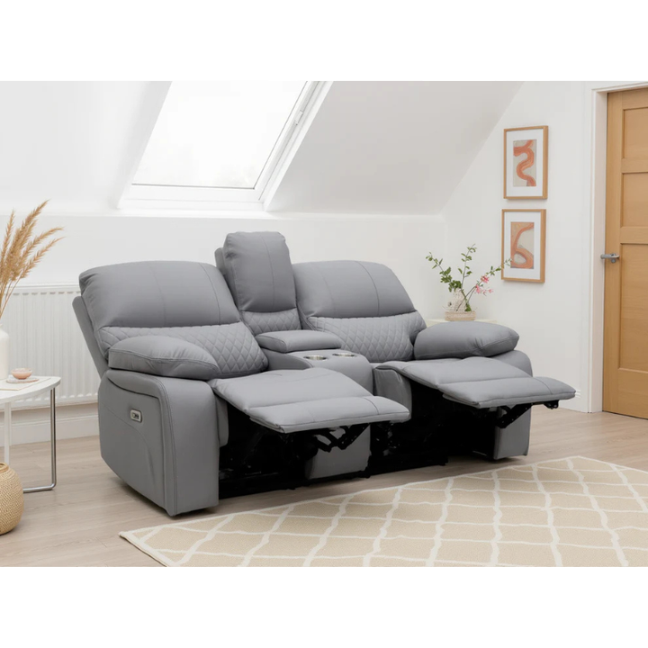 Orla Electric Recliner Sofa Grey 2 Seater – Contemporary Comfort with Modern Style