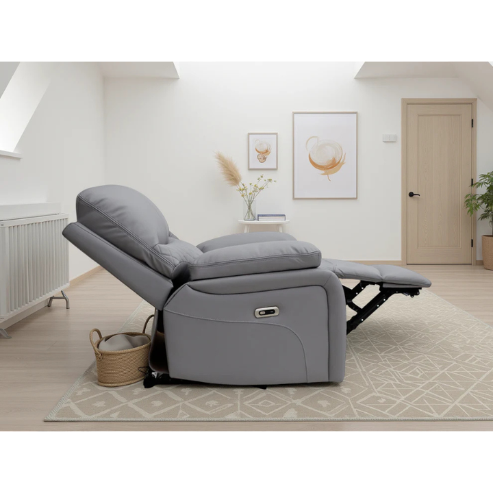 Orla Electric Recliner Sofa Grey Armchair – Contemporary Comfort with Modern Style