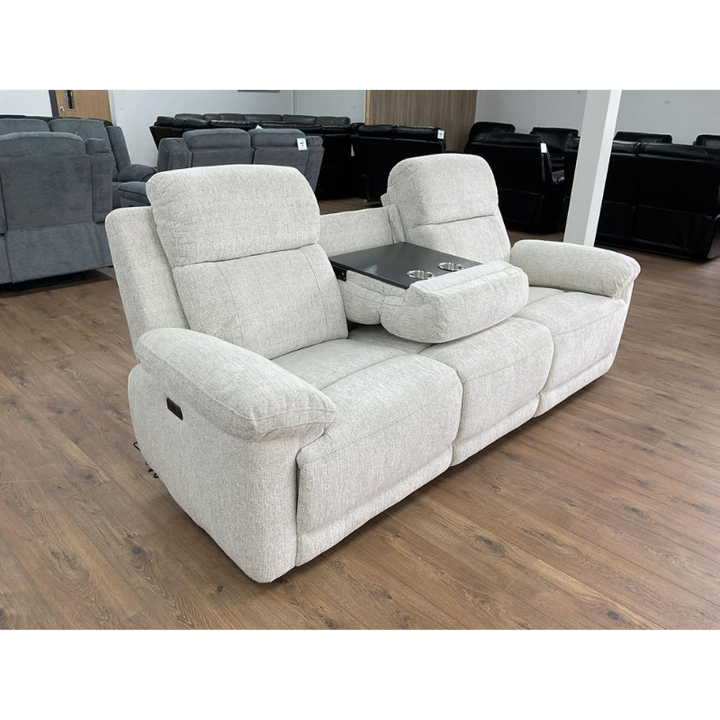 Owen Electric Recliner Beige 3 Seater – Contemporary Comfort with Soft Neutral Style