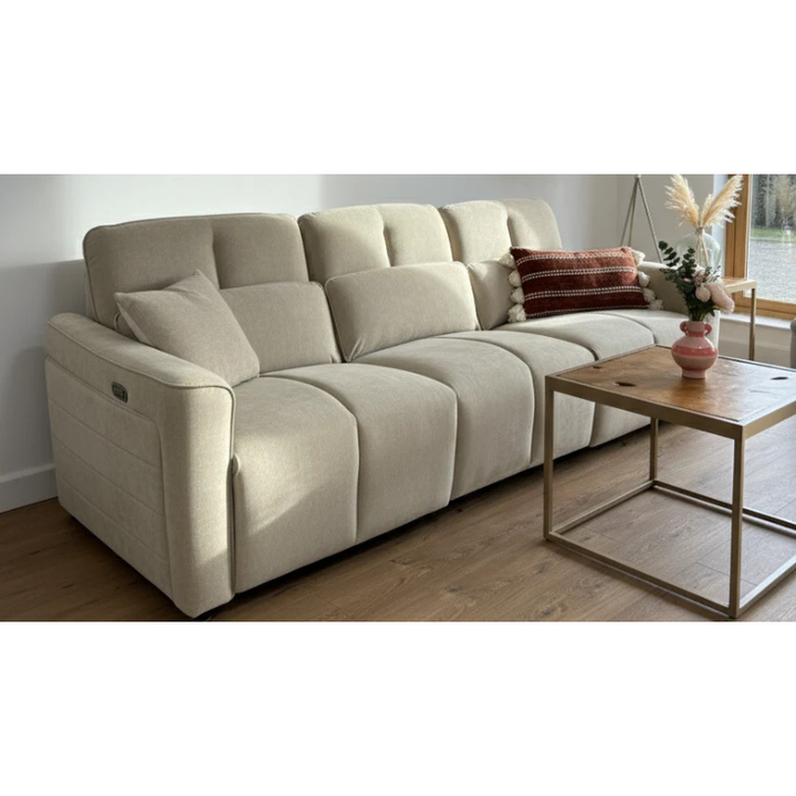 Soho Electric Recliner Sofa Beige 3 Seater – Contemporary Comfort with Neutral Elegance