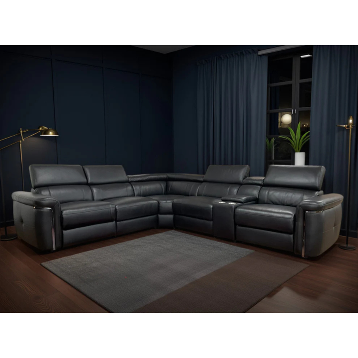 Somerville Electric Recliner Sofa Black Large Corner – Contemporary Comfort with Spacious Luxury