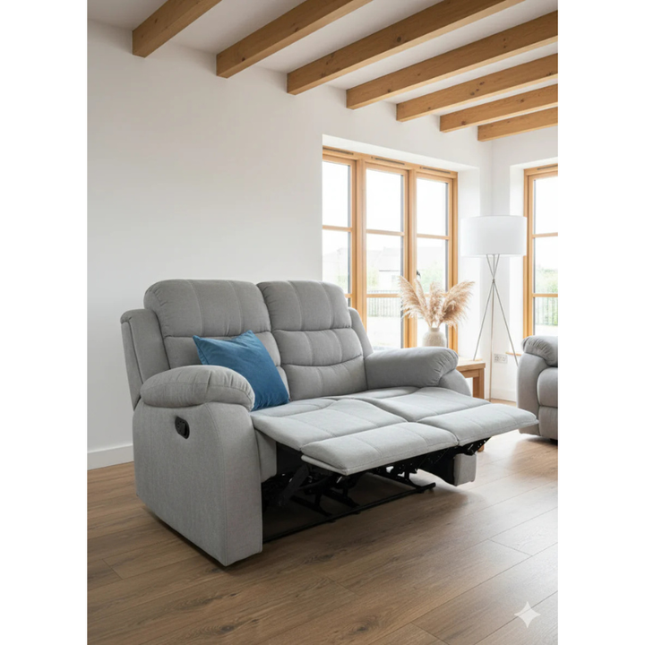 Stanley Manual Recliner Sofa Grey 2 Seater – Contemporary Comfort with Relaxed Functionality