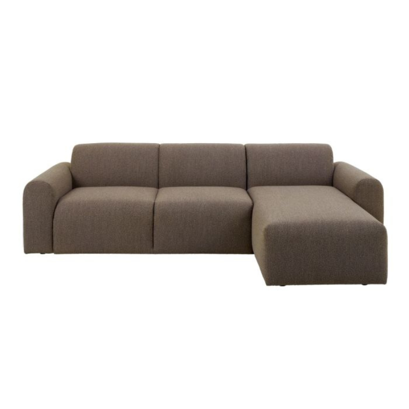 Midfield Right-Hand Facing 2 Seater Chaise Longue Sofa in Taupe Bouclé Fabric