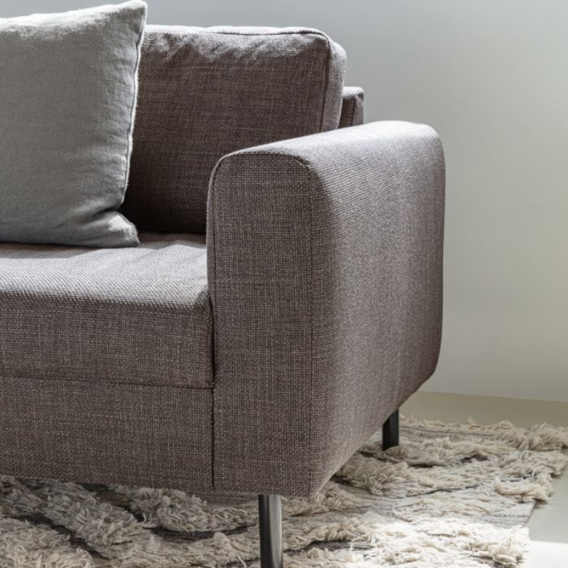 Omaha 2 Seater Fabric Sofa in Light Grey-Brown – Contemporary Comfort with Modern Style
