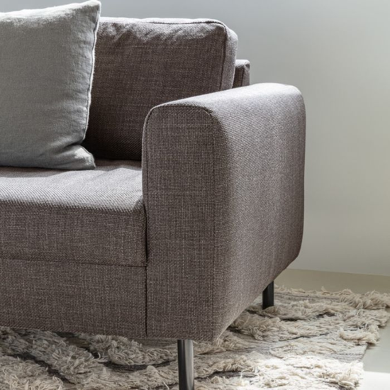 Omaha 2 Seater Fabric Sofa in Light Grey-Brown – Contemporary Comfort with Modern Style