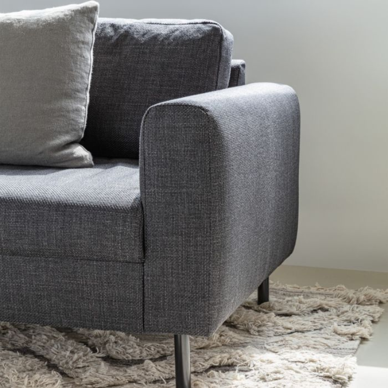 Omaha 2 Seater Sofa Dark Grey & Basel Fabric – Contemporary Comfort with Modern Style
