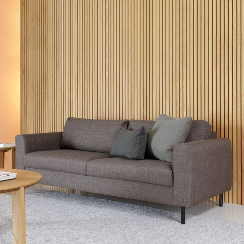 Omaha 3 Seater Sofa in Basel Light Grey Fabric – Contemporary Comfort with Modern Style