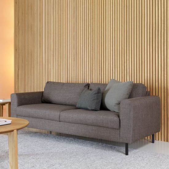 Omaha 3 Seater Sofa in Basel Light Grey Fabric – Contemporary Comfort with Modern Style