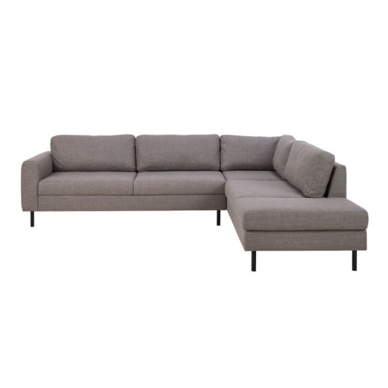 Omaha Right-Hand Facing Corner Sofa in Light Grey-Brown Fabric – Contemporary Comfort with Modern Style