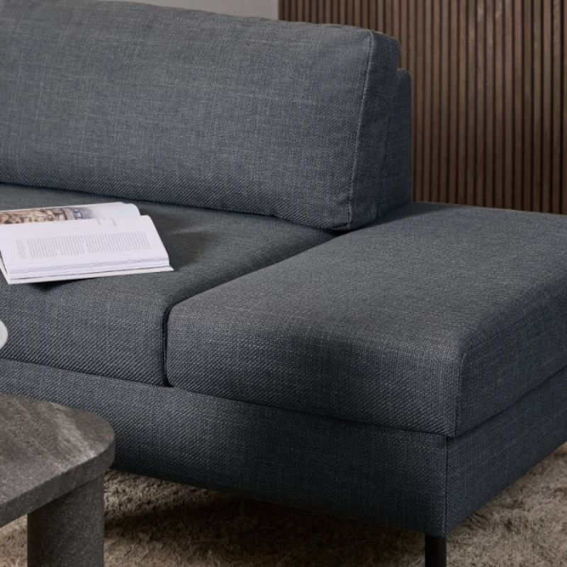 Omaha Right-Hand Facing Corner Sofa in Dark Grey Fabric – Contemporary Comfort with Modern Style