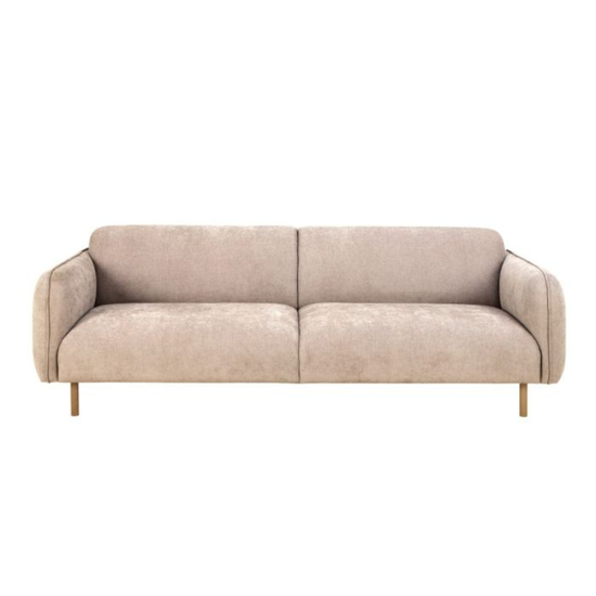 Westham 3 Seater Sofa in Fay Beige Fabric – Contemporary Comfort with Timeless Style