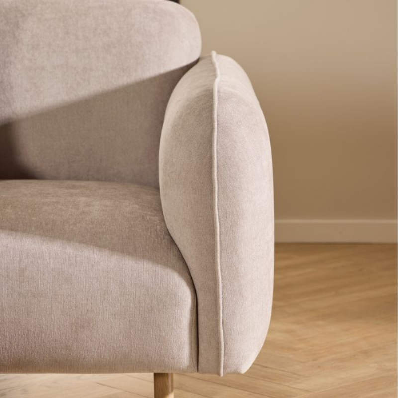 Westham 3 Seater Sofa in Fay Beige Fabric – Contemporary Comfort with Timeless Style