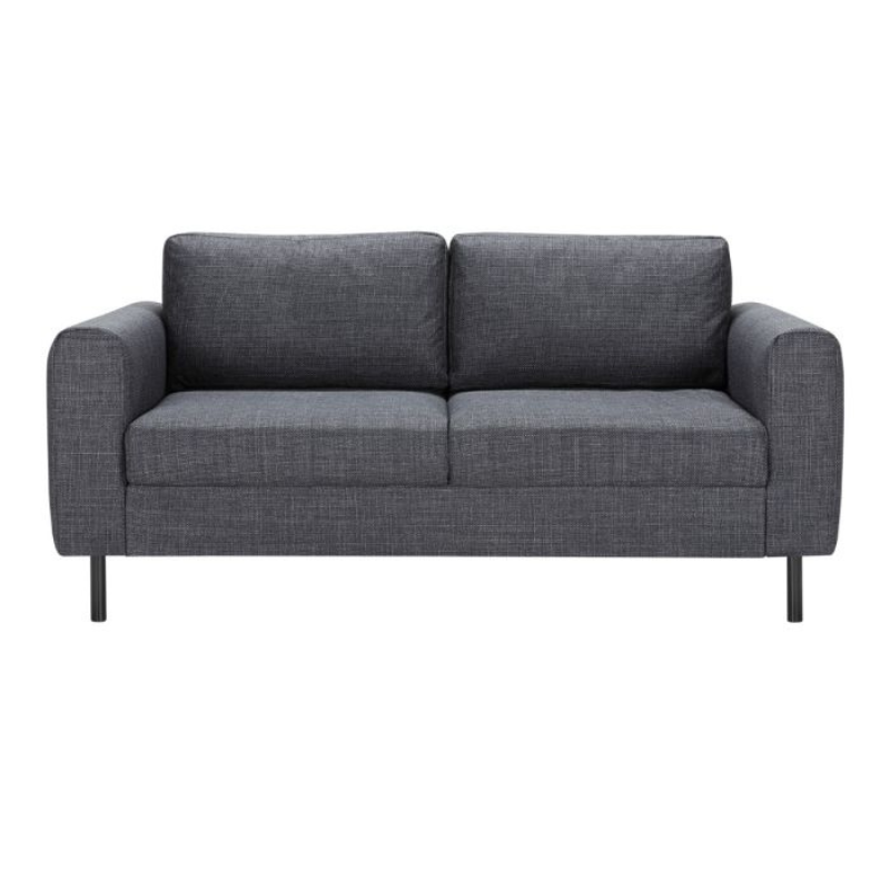 Omaha Set of 2 x 2 Seater Sofas in Basel Dark Grey Fabric – Contemporary Comfort with Modern Style