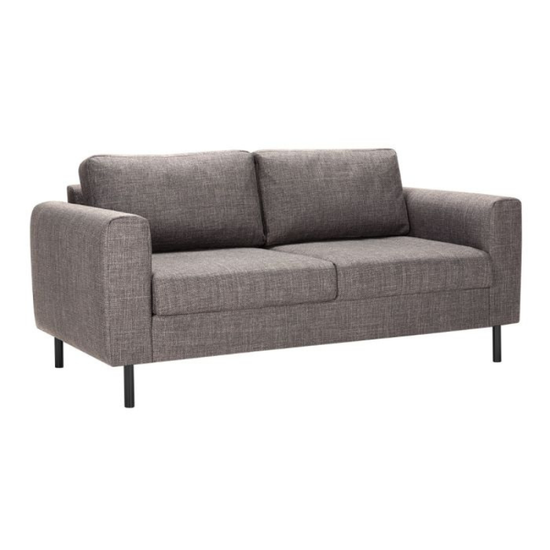 Omaha Set of 2 x 2 Seater Sofas in Basel Light Grey-Brown Fabric – Contemporary Comfort with Modern Style