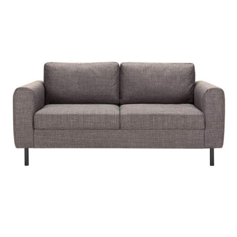 Omaha Set of 2 x 2 Seater Sofas in Basel Light Grey-Brown Fabric – Contemporary Comfort with Modern Style
