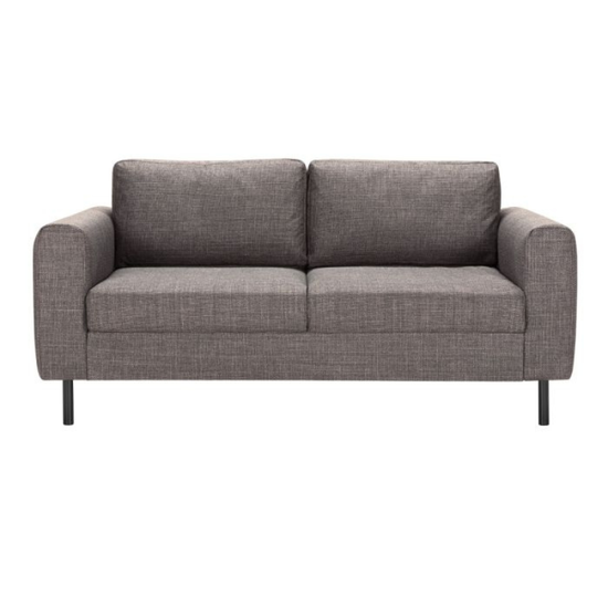 Omaha Set of 2 x 2 Seater Sofas in Basel Light Grey-Brown Fabric – Contemporary Comfort with Modern Style