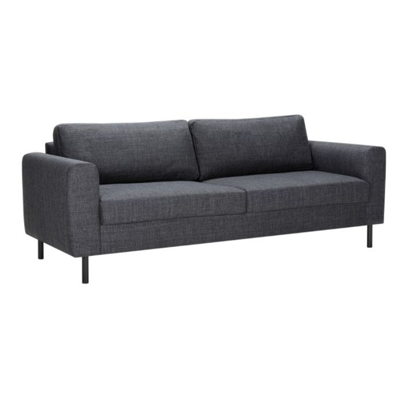 Omaha Set of 2 x 3 Seater Sofas in Basel Dark Grey Fabric – Contemporary Comfort with Modern Style