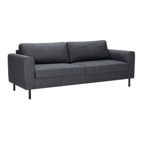 Omaha Set of 2 x 3 Seater Sofas in Basel Dark Grey Fabric – Contemporary Comfort with Modern Style