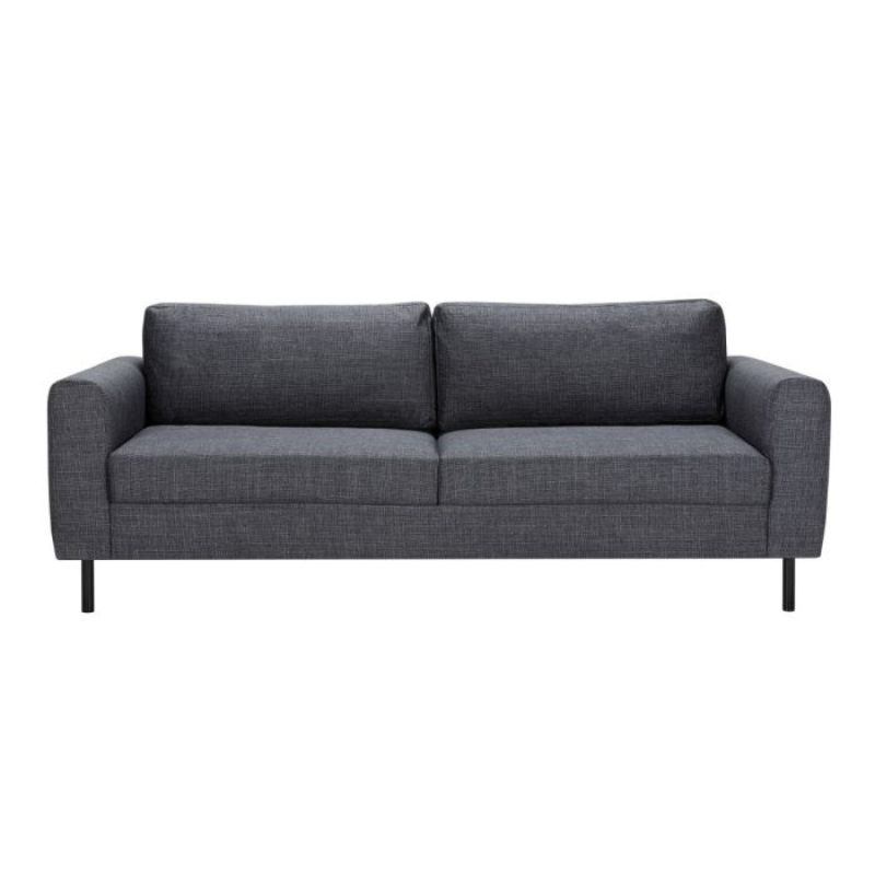 Omaha Set of 2 x 3 Seater Sofas in Basel Dark Grey Fabric – Contemporary Comfort with Modern Style