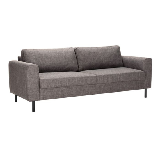 Omaha Set of 2 x 3 Seater Sofas in Basel Light Grey-Brown Fabric – Contemporary Comfort with Modern Style